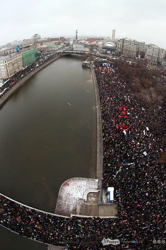 Вид на Болотную площадь с вертолета. © Ridus.ru